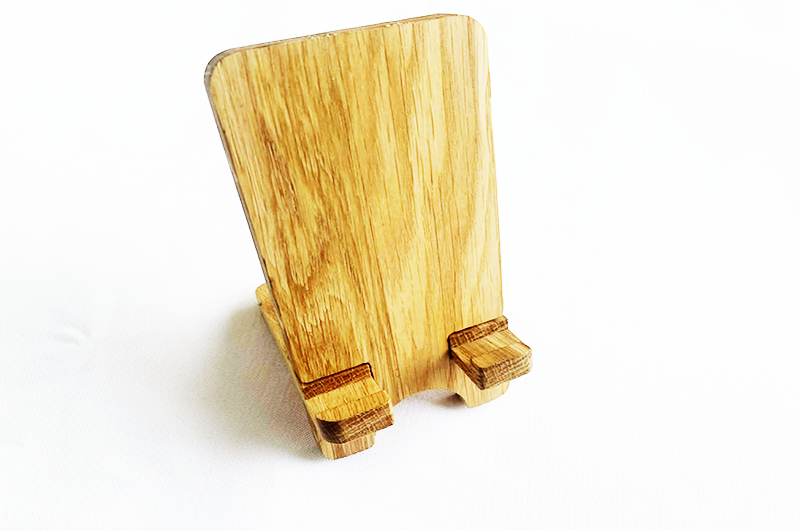 Oak wooden phone stand