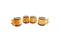 Wooden 5 cl mini jug with metallic interior