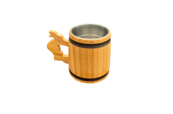 Wooden 5 cl mini jug with metallic interior