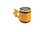 Wooden 5 cl mini jug with metallic interior