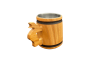 Wooden 5 cl mini jug with metallic interior