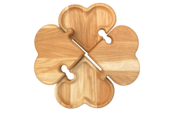 Oak puzzle tray with hearts