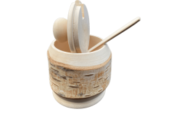 Birch salt container