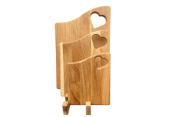 Oak cutting board with heart